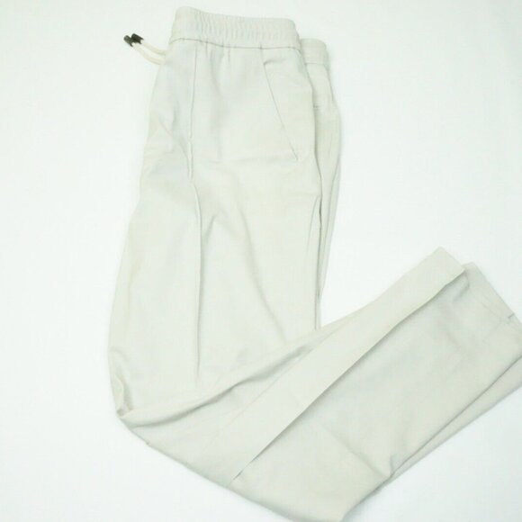 Isaia Icon Ico Wool Blend Beige Drawstring Mens Pants Sz 56R Brand New